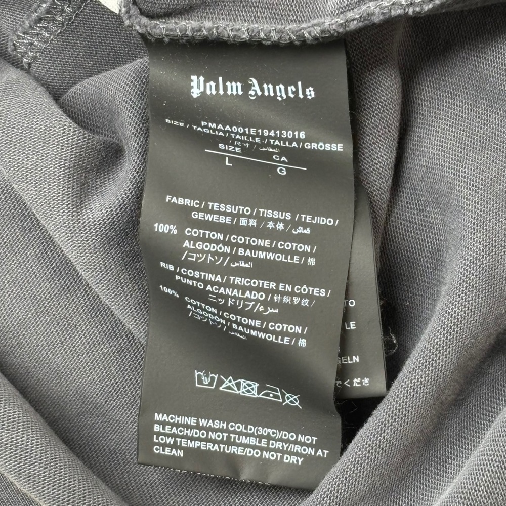 Palm Angels Burning Head Smiley Happy T Shirt Black L Back Logo Made Italy - Picture 6 of 6